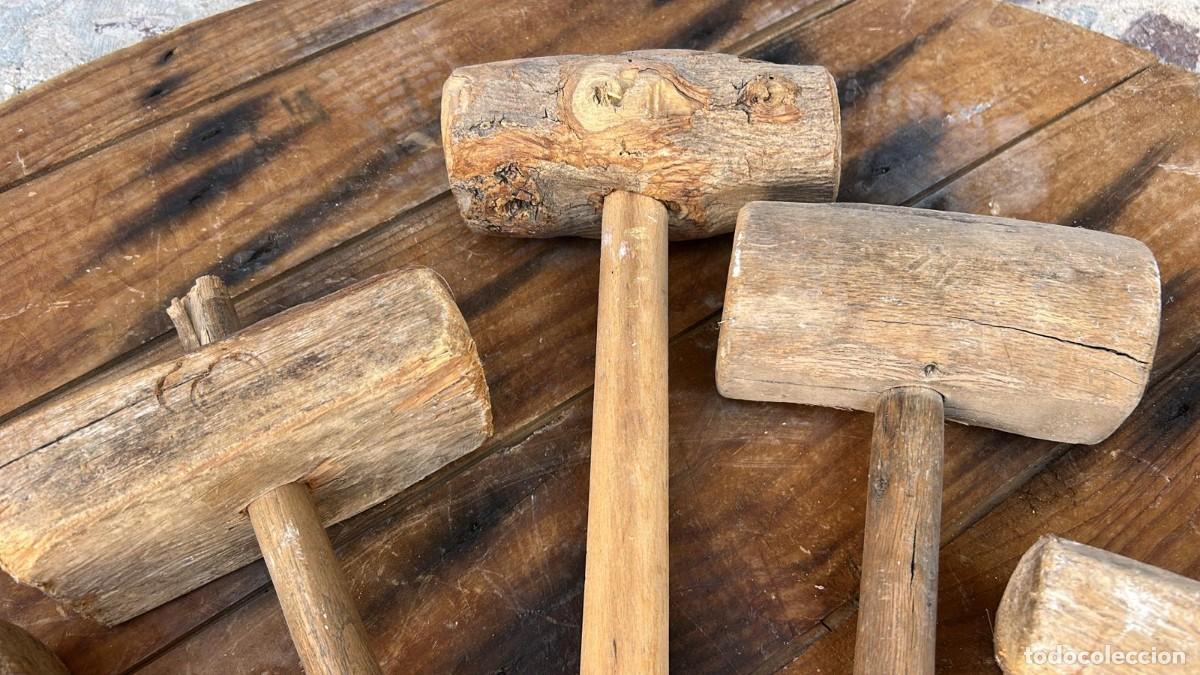 Antig&uuml;edades: MARTILLOS EN MADERA DE CARPINTERIA ANTIGUOS DESDE 30 A 45 CMS. - Foto 2