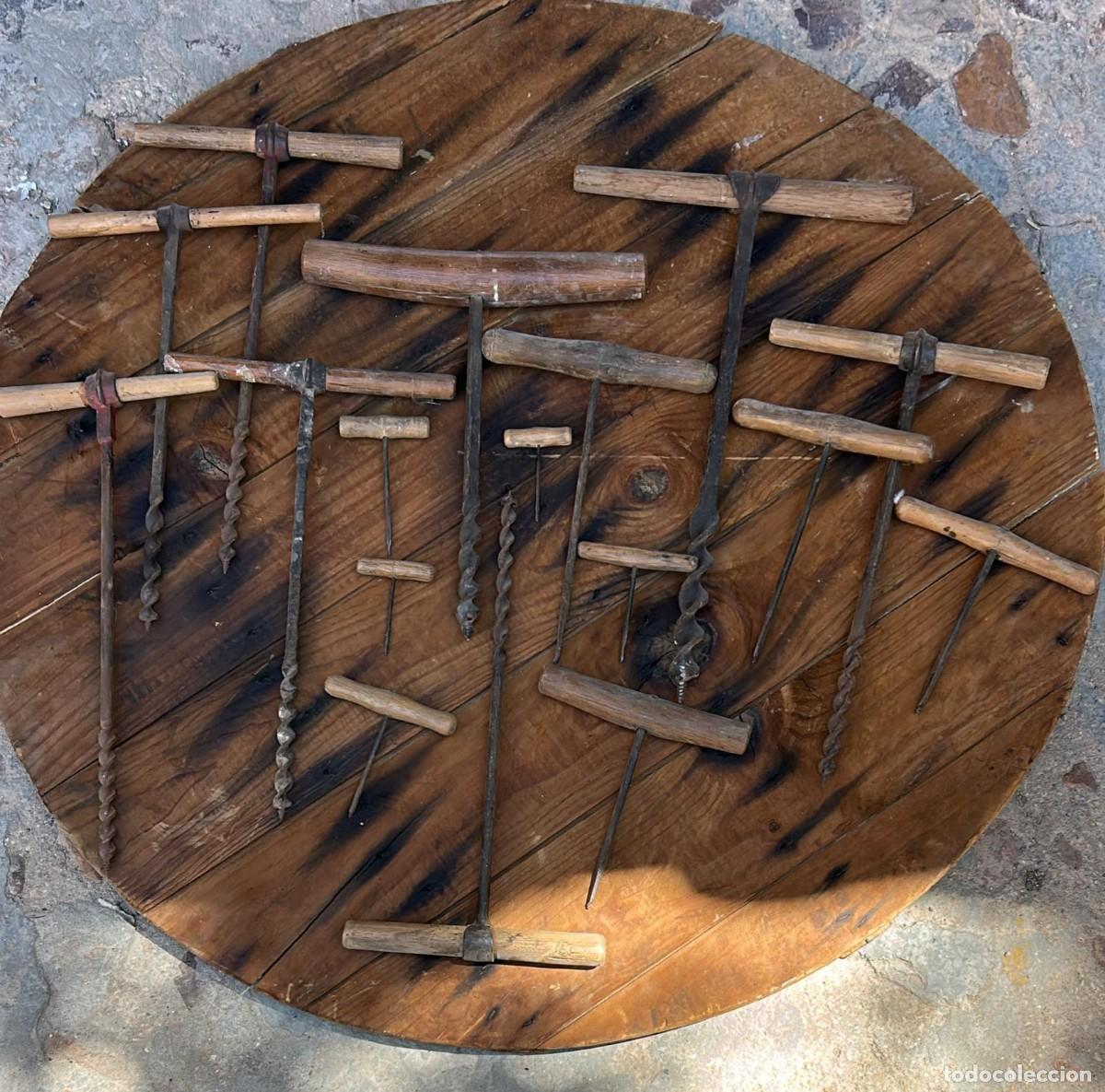 Antig&uuml;edades: BARRENAS ANTIGUAS DE CARPINTERO LOTE DE 17 UDS. DE 8 A 45 CMS. DE LONGITUD
