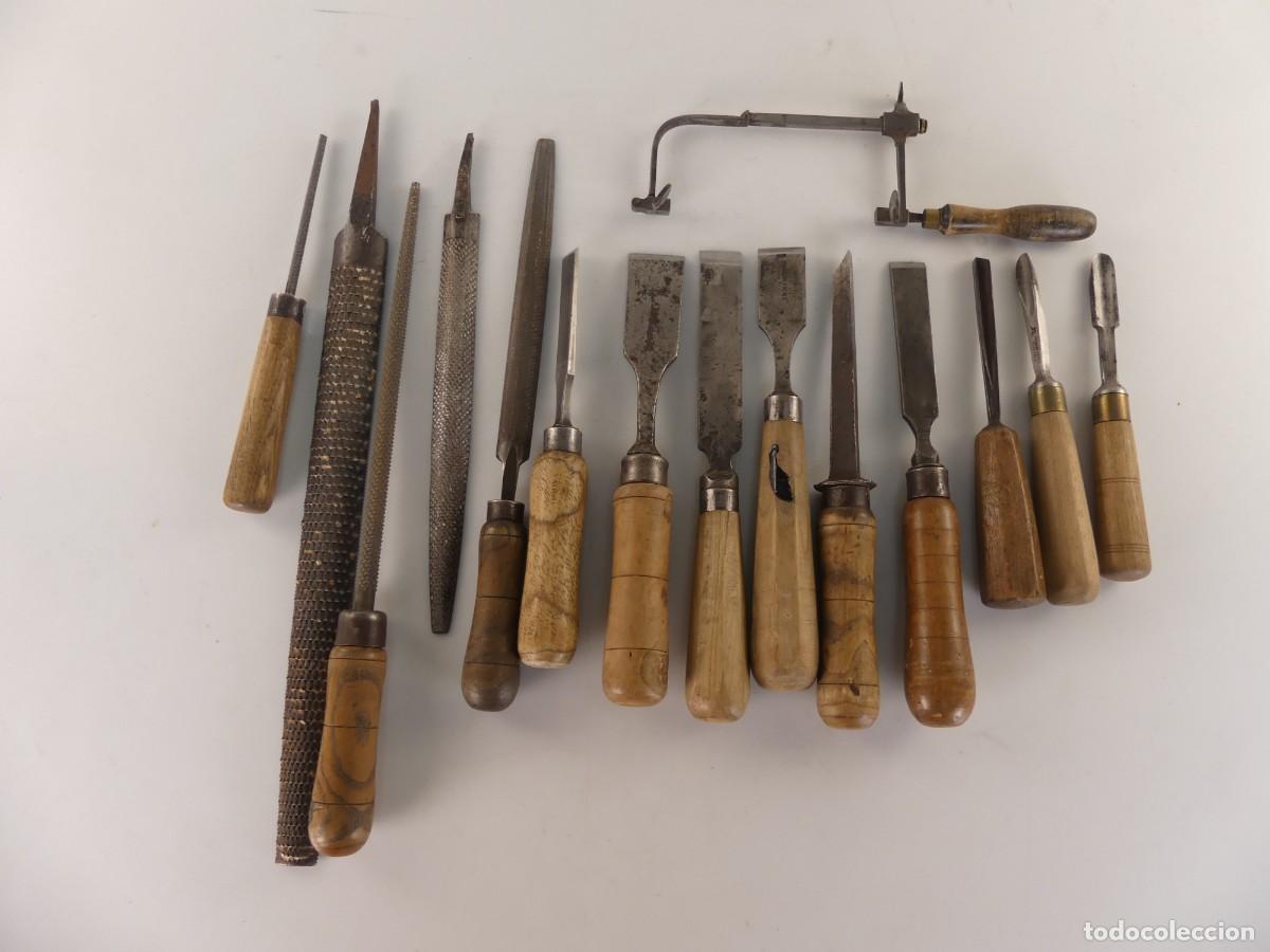 Antig&uuml;edades: LOTE DE HERRAMIENTAS DE CARPINTERO
