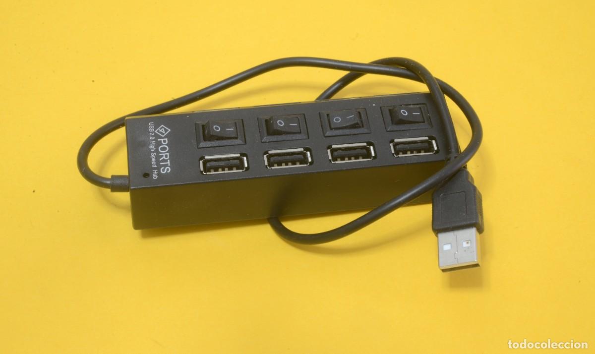 Antig&uuml;edades: Dispositivo USB 2.0 de cuatro puertos con interruptores individuales para encendido/apagado