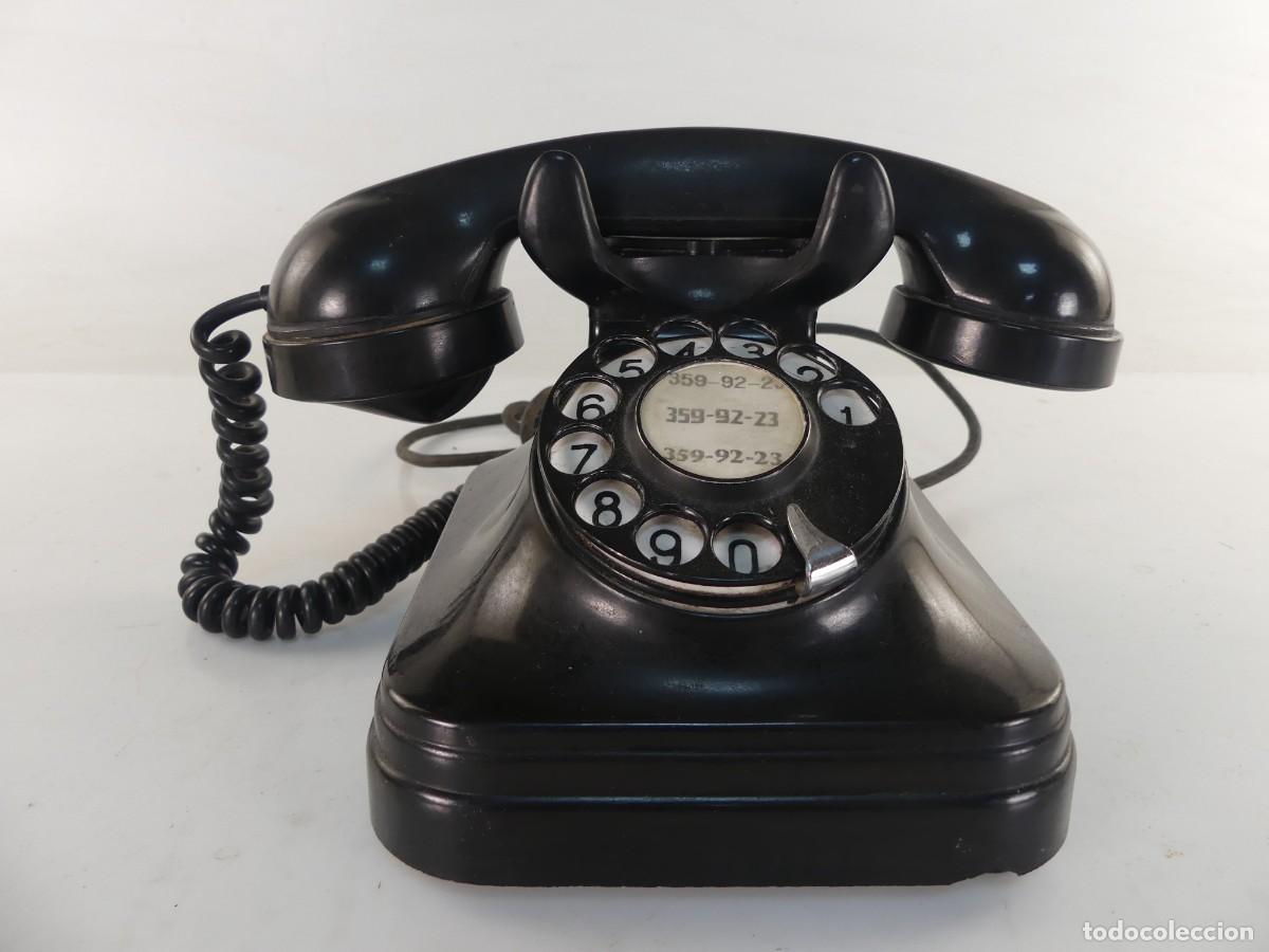 Tel&eacute;fonos: ANTIGUO TEL&Eacute;FONO DE BAQUELITA NEGRO A&Ntilde;OS 60 VINTAGE AUTENTICO