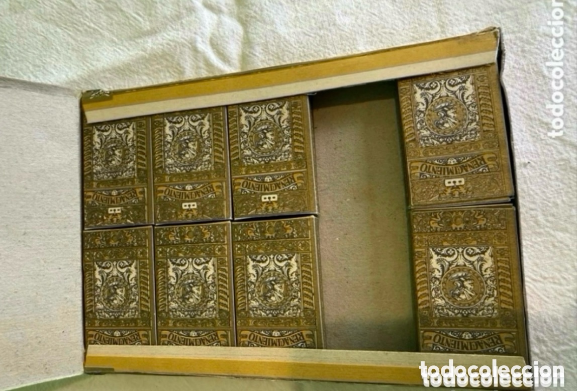 Antig&uuml;edades: Antigua caja expositora de 80 hojillas de afeitar vintage marca Renacimiento A&ntilde;os 70.