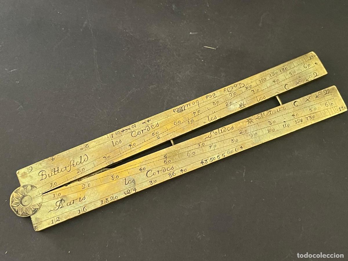 Antiquit&eacute;s: COMP&Aacute;S DE PROPORCION - PANTOMETRA O SECTOR DE LAT&Oacute;N MACIZO DEL S. XVIII, FIRMADO BUTTERFIELD - PARIS