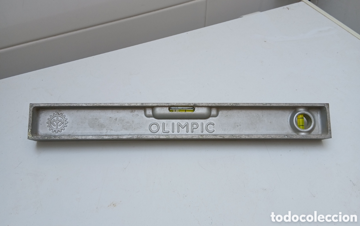 Antig&uuml;edades: Nivell de aluminis Olimpic, 35cm. - Foto 4