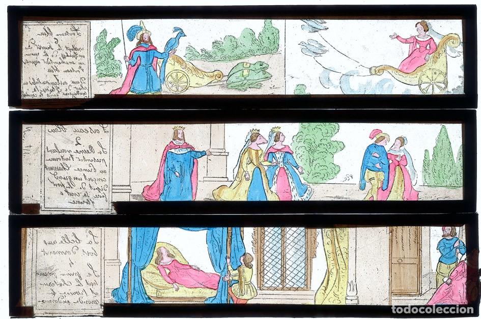 Antiques: 13 CRISTALES DE LINTERNA MAGICA TAMA&Ntilde;O 19 X 4.5 cm.