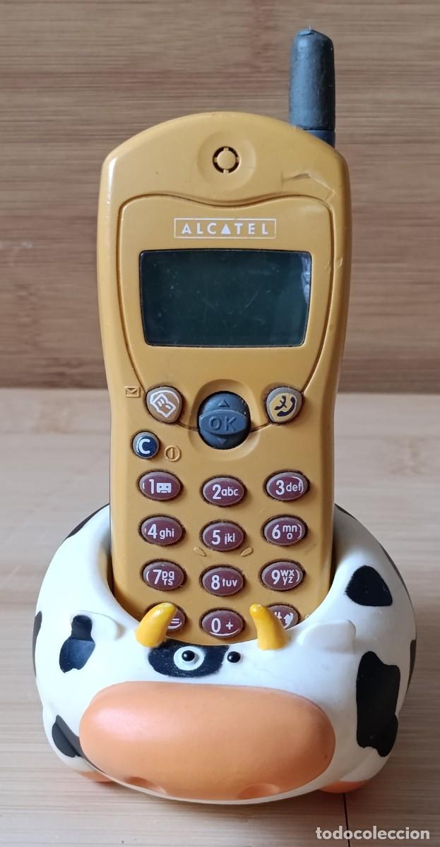 Tel&eacute;fonos: M&oacute;vil Alcatel One Touch 300 MoviStar a&ntilde;o 2000 - Para piezas + Soporte Vaca