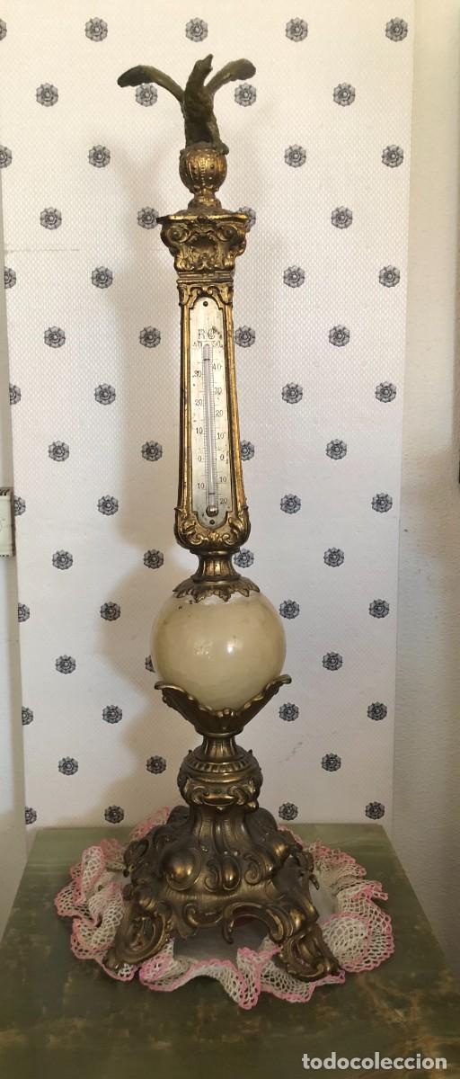 Antigüedades: TERMOMETRO DE CALAMINA, ALTURA 68 CM.