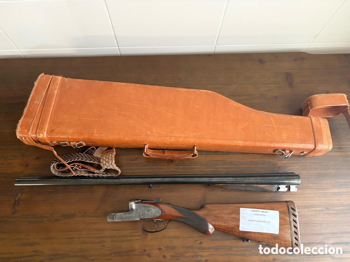 Antig&uuml;edades: Escopeta paralela calibre 12 inutilizada &ndash; Fabricaci&oacute;n espa&ntilde;ola &ndash; Con estuche