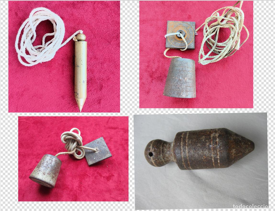 Antig&uuml;edades: COLECCI&Oacute;N DE 4 PLOMADAS DE HIERRO EN MUY BUEN ESTADO
