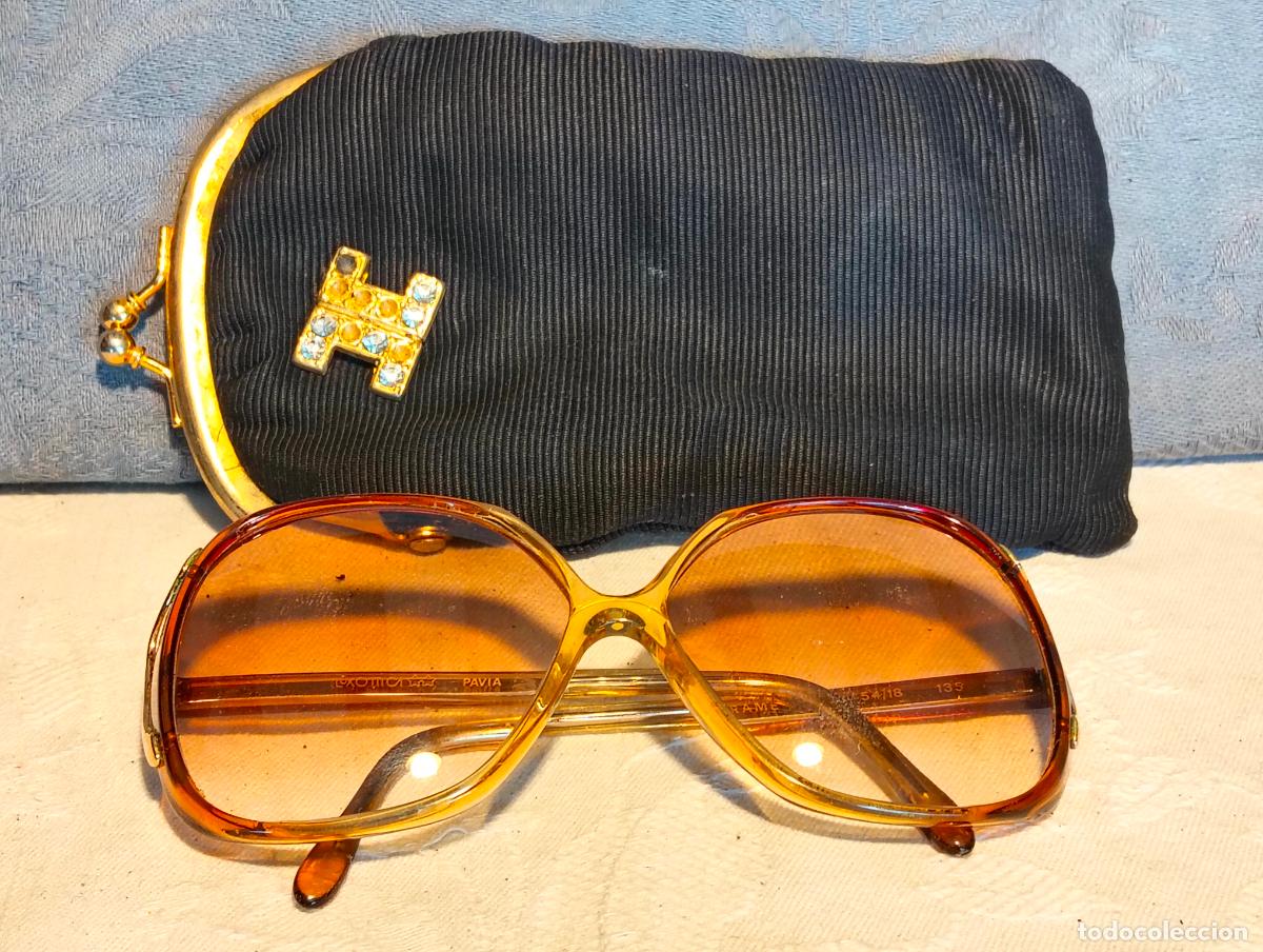 Antiquit&auml;ten: Gafas de sol antiguas vintage a&ntilde;os 80-90 con funda, marrones luxottica pavia