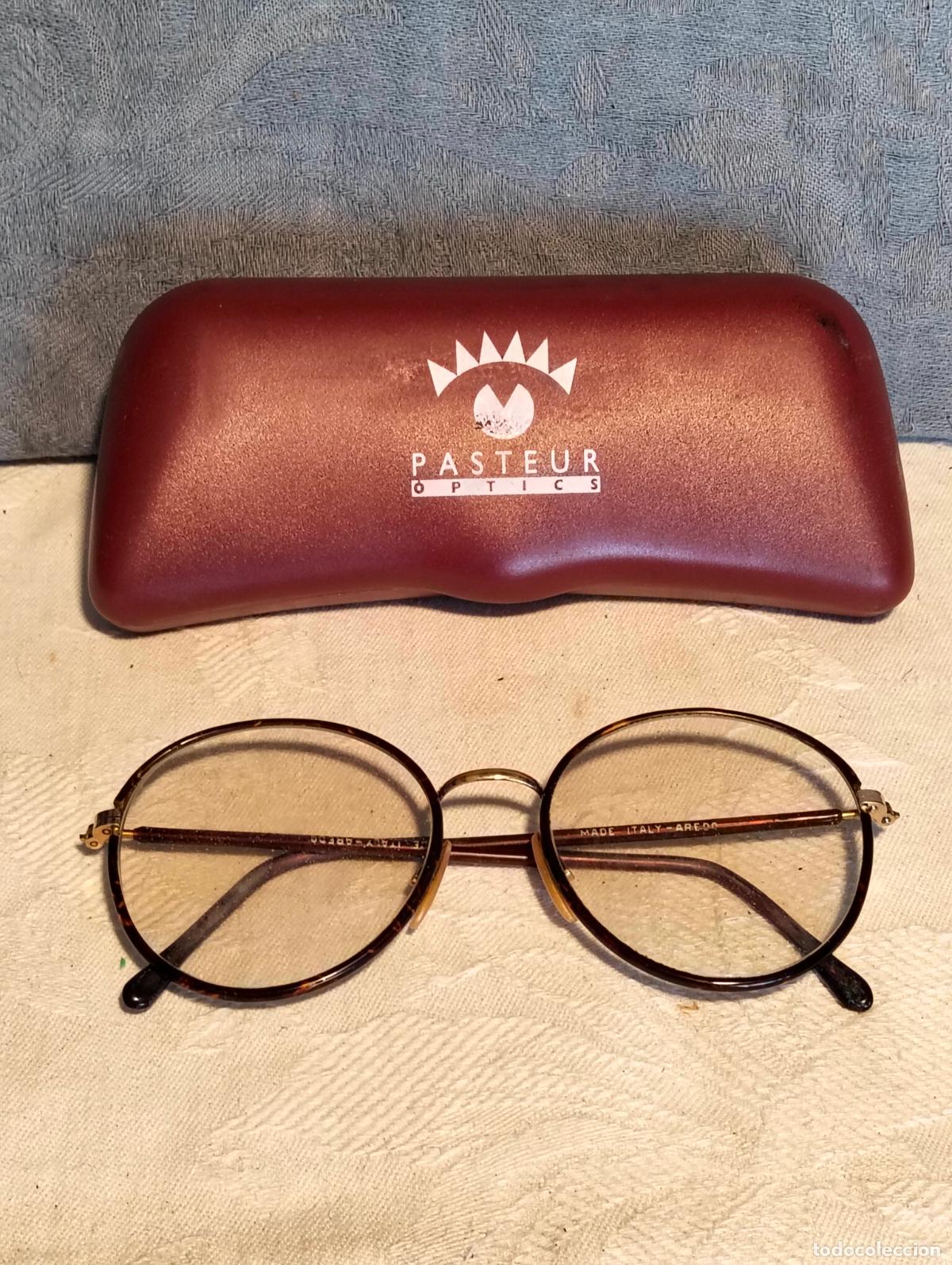 Antiquit&auml;ten: Gafas de ver antiguas vintage a&ntilde;os 80-90 con funda marrones made in italy aredo