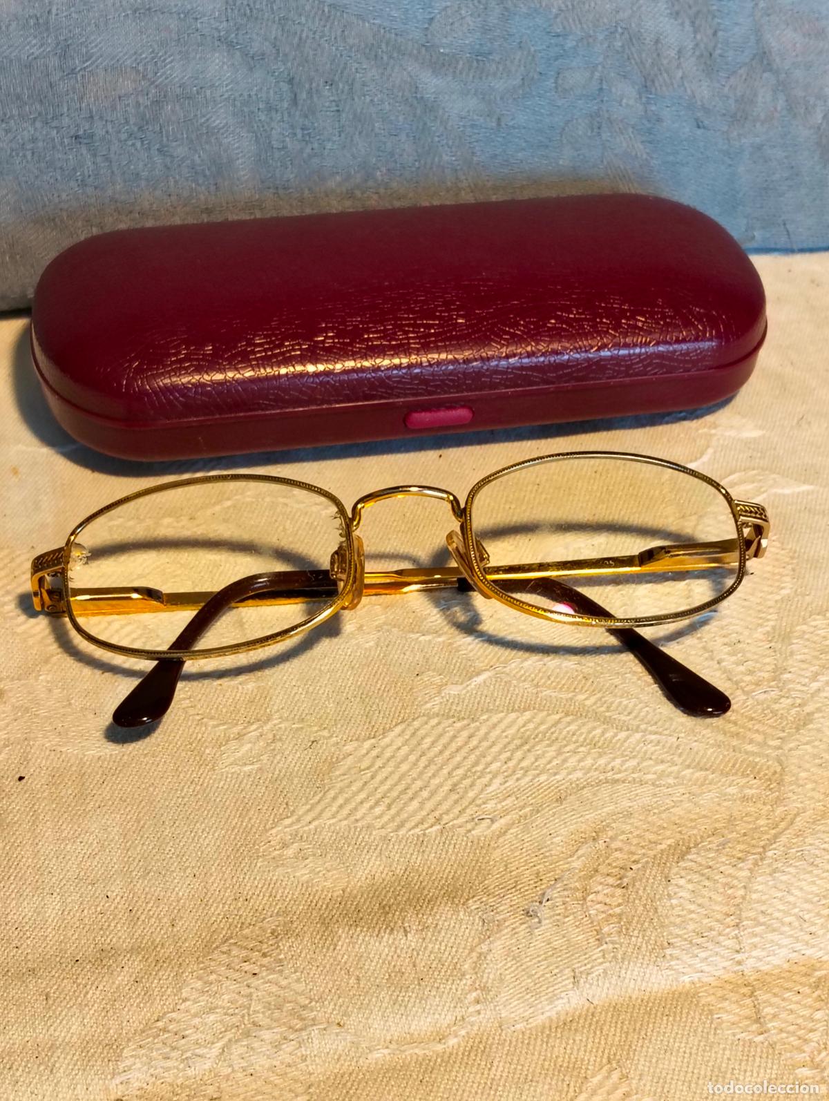 Antiquit&auml;ten: Gafas de ver antiguas vintage a&ntilde;os 80-90 con funda doradas met&aacute;licas