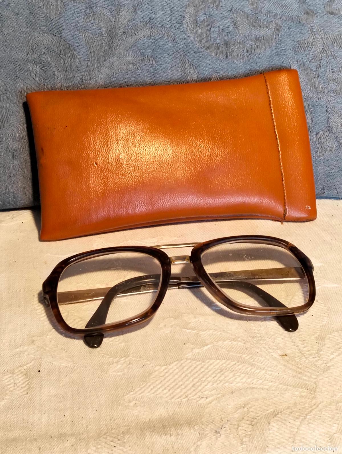Antiquit&auml;ten: Gafas de ver antiguas vintage a&ntilde;os 70-80-90 con funda marrones estilo antiguo de pasta