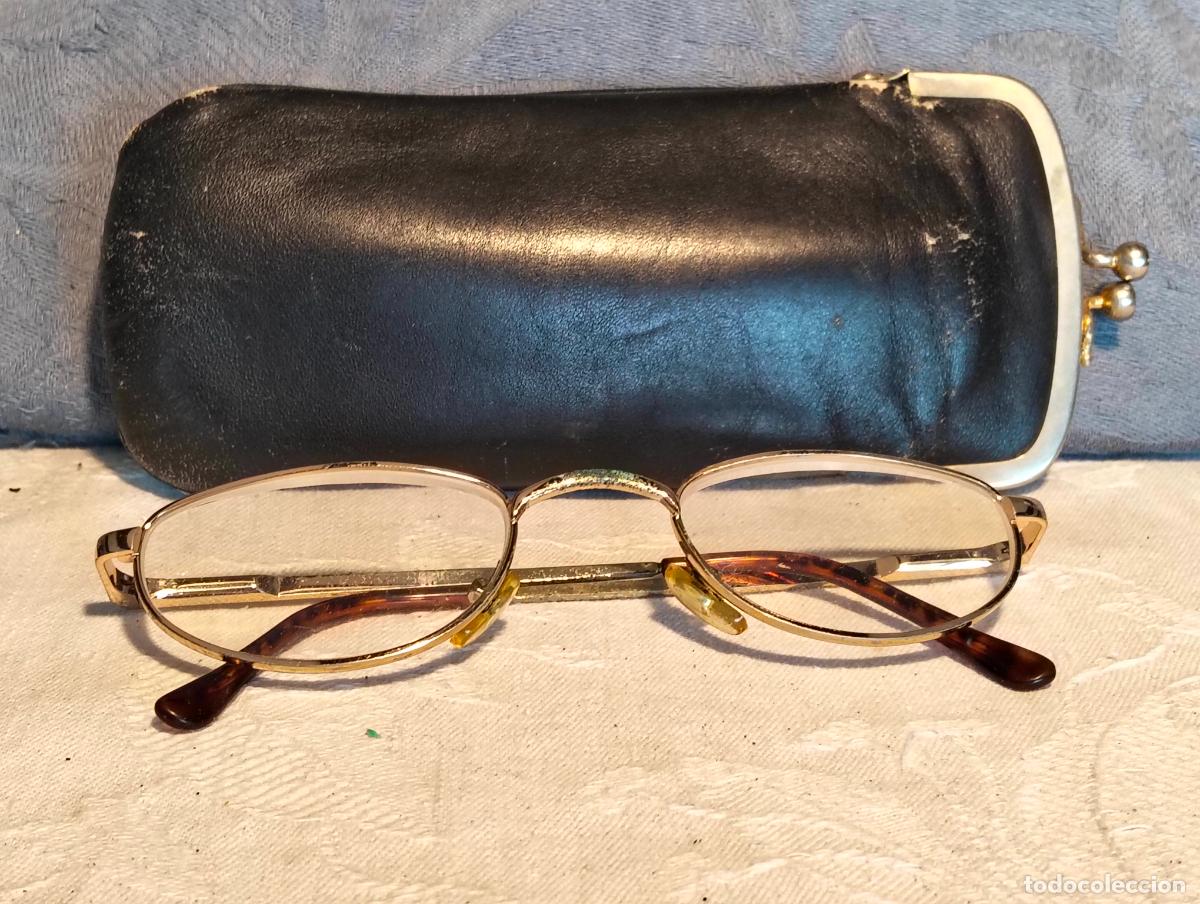 Antiquit&auml;ten: Gafas de ver antiguas vintage a&ntilde;os 70-80-90 con funda met&aacute;licas plateadas doradas