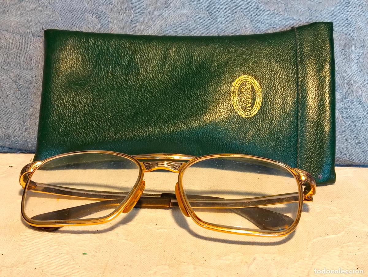 Antiquit&auml;ten: Gafas de ver antiguas vintage a&ntilde;os 70-80-90 con funda met&aacute;licas doradas