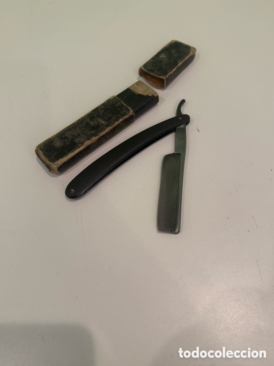 Antiques: Antigua navaja de afeitar FIELD N&ordm; 14 &ndash; Hoja grabada &ndash; Con estuche