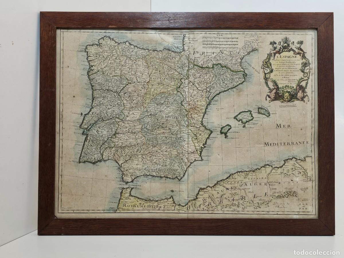 Antig&uuml;edades: MAPA ESPA&Ntilde;A, (FRANCES), 1701, RODRIGO MENDEZ SYLVA, (64X46)