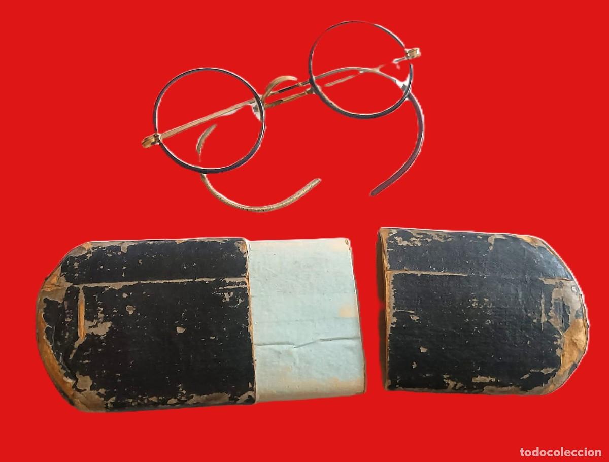 Antiquit&auml;ten: GAFAS ANTIGUAS ESTILO QUEVEDO EN SU ESTUCHE ORIGINAL. SIGLO XIX?