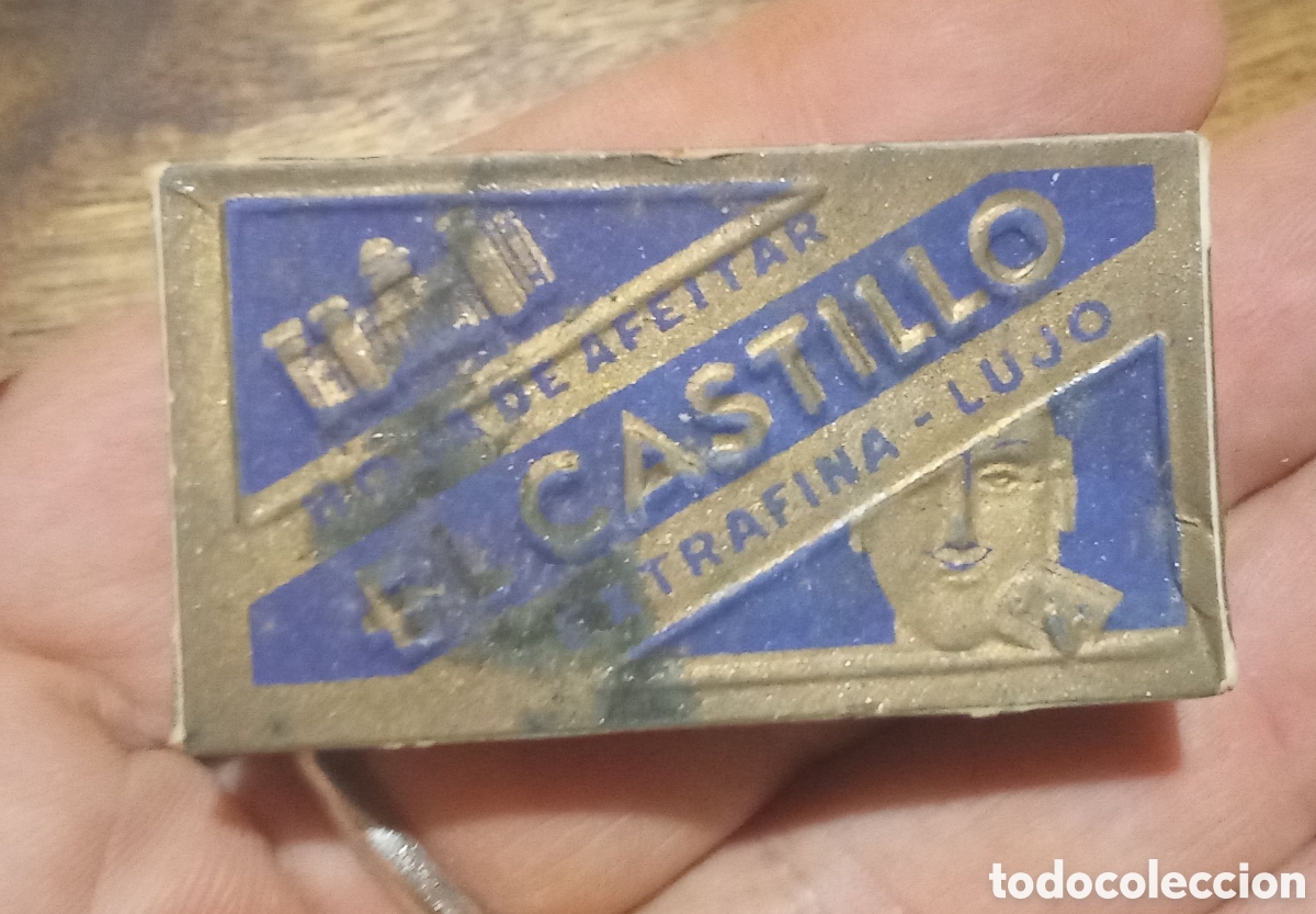 Antig&uuml;edades: Cajita Hojas de Afeitar EL CASTILLO. Llena 10 hojas