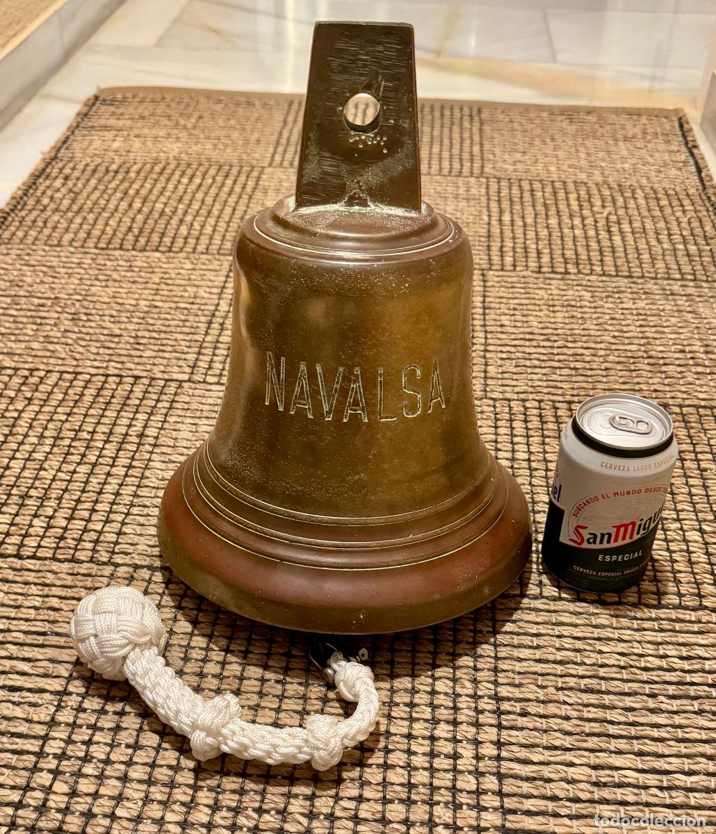 Antig&uuml;edades: ANTIGUA CAMPANA DE BARCO -N&Aacute;UTICA - NAVALSA , BRONCE 10,1 KILOS .!