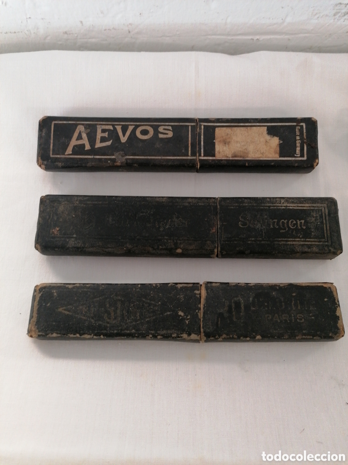 Antig&uuml;edades: Lote 6 navajas de afeitar de barbero - Foto 2