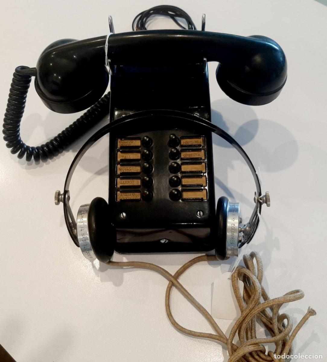 Tel&eacute;fonos: Antiguo telefono y auriculares, circa 1900. - Foto 3