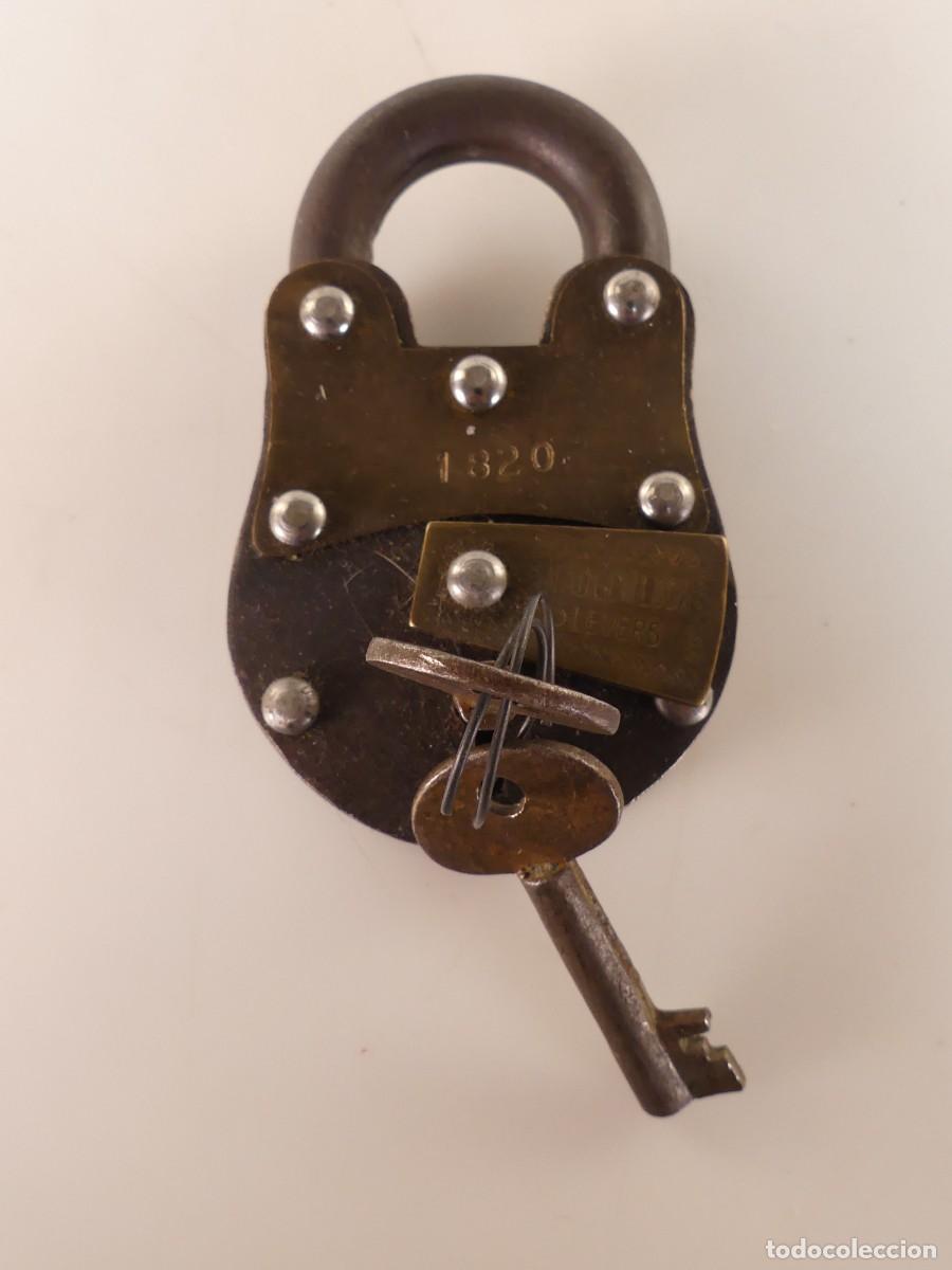 Antig&uuml;edades: ANTIGUO CANDADO MARCA NADEEM LOCK 5 LEVERS 1820 OBJETO DE COLECCION