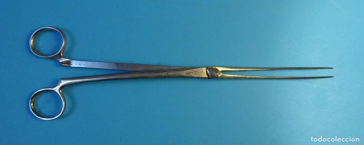 Antig&uuml;edades: PINZA KOCHER CURVA. INSTRUMENTAL M&Eacute;DICO. LONGITUD 25,5 CM