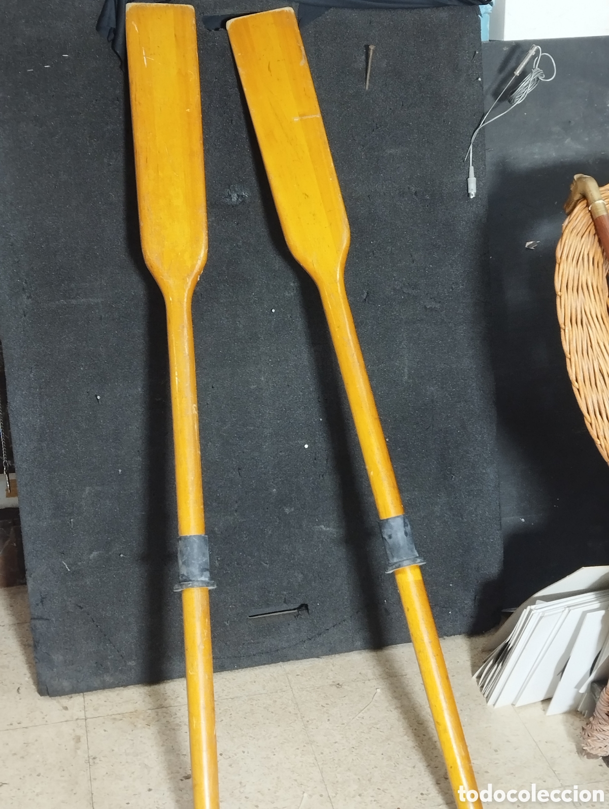 Antiques: Pareja de remos de madera 152cm