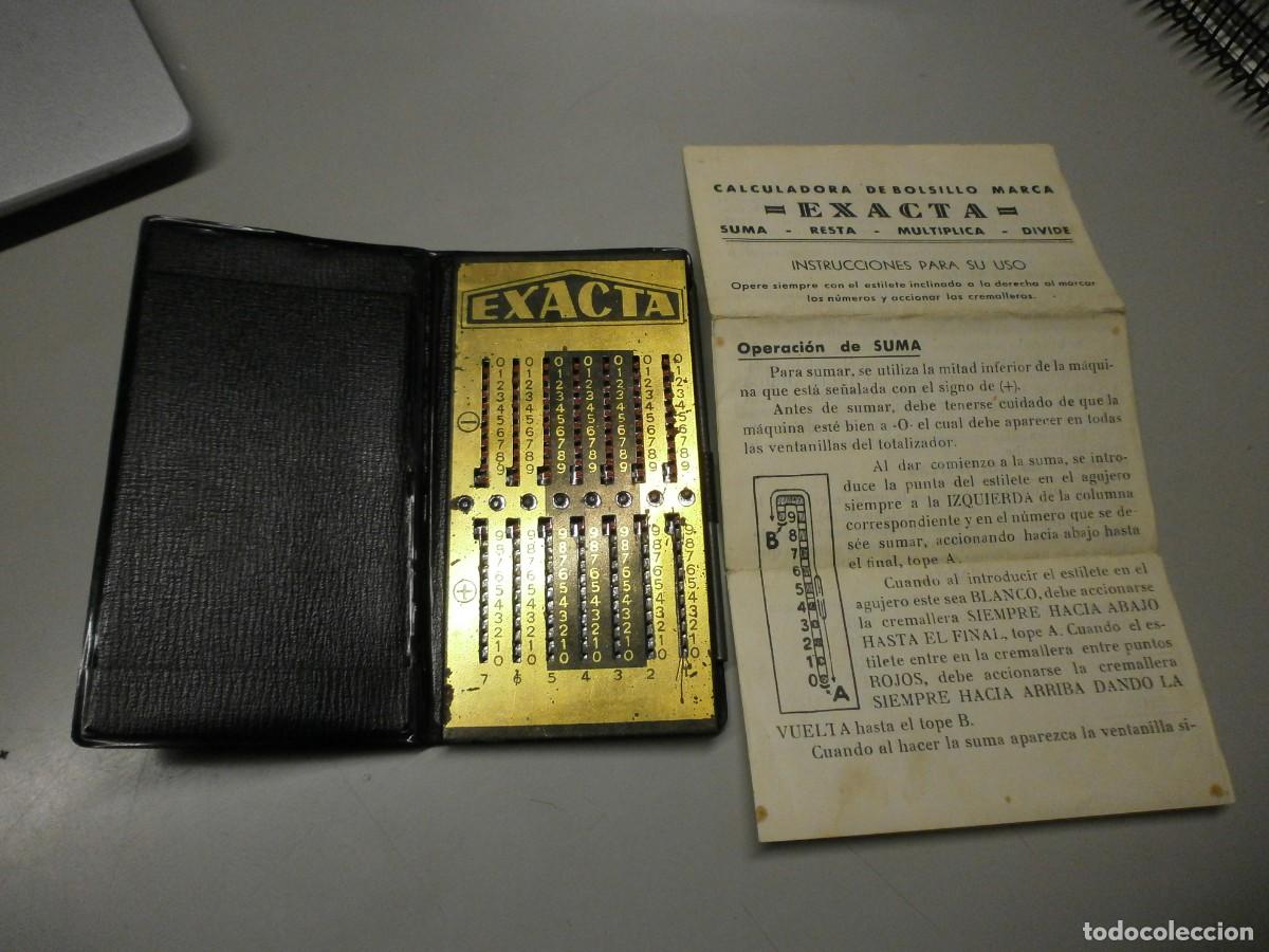 Antiques: antigua calculadora exacta completa con manual funciona