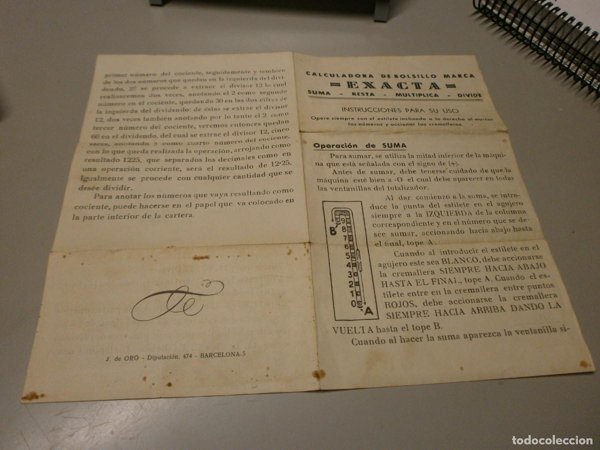 Antig&uuml;edades: antigua calculadora exacta completa con manual funciona - Foto 8