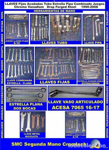 Antig&uuml;edades: 92 LLAVES FIJAS, ACODADADAS, TUBO, ESTRELLA, COMBINADAS. Varias marcas. Chromo-Vanadio Drop Forged