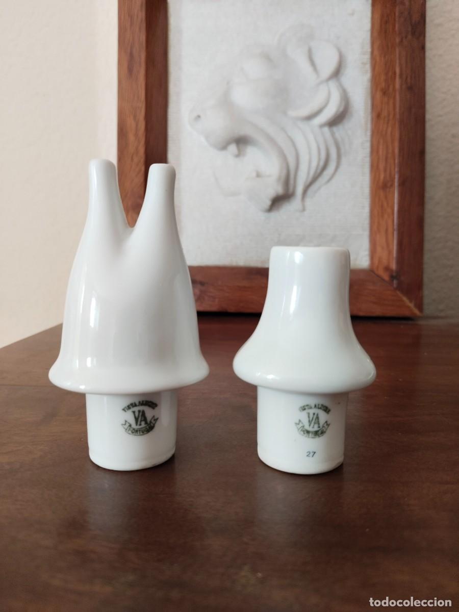 Antig&uuml;edades: Pareja de inhaladores Termas Cabe&ccedil;o de Vide, Portugal. Vista Alegre.