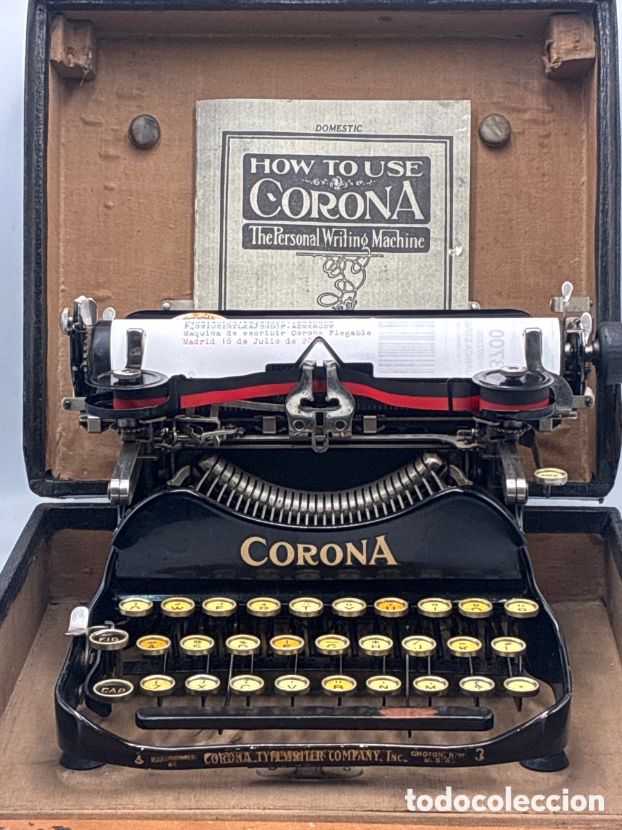 Antig&uuml;edades: M&aacute;quina de escribir Corona plegable modelo 3.
