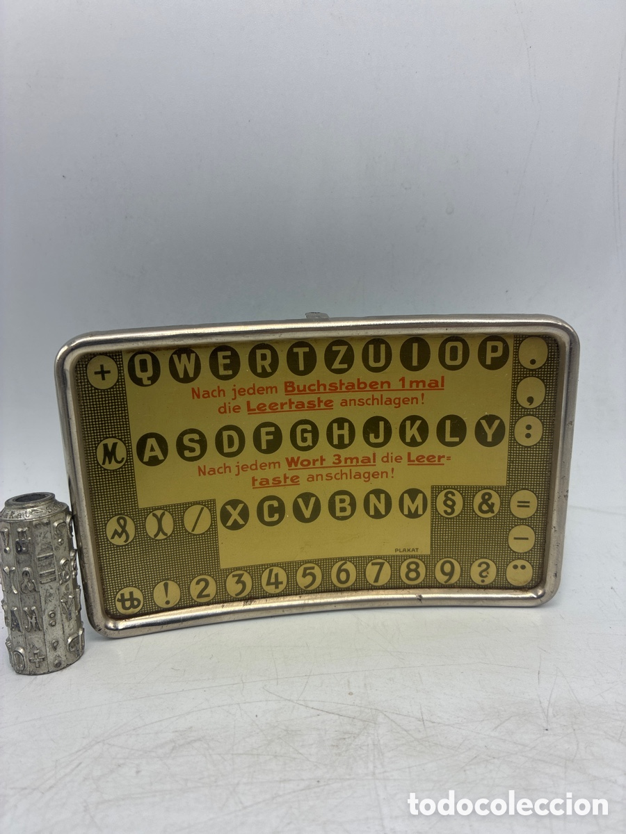 Antig&uuml;edades: Tablero teclado y cilindro de Mignon letra grande. - Foto 1