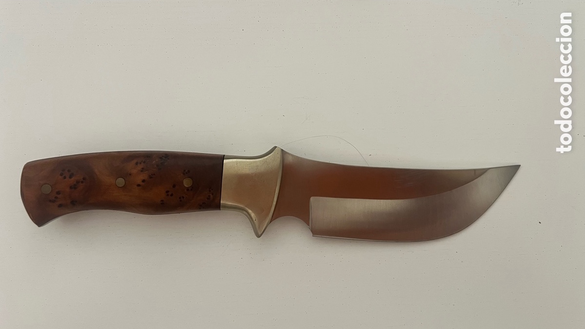 Antig&uuml;edades: Cuchillo Crowning Albacete 440 madera natural sin uso