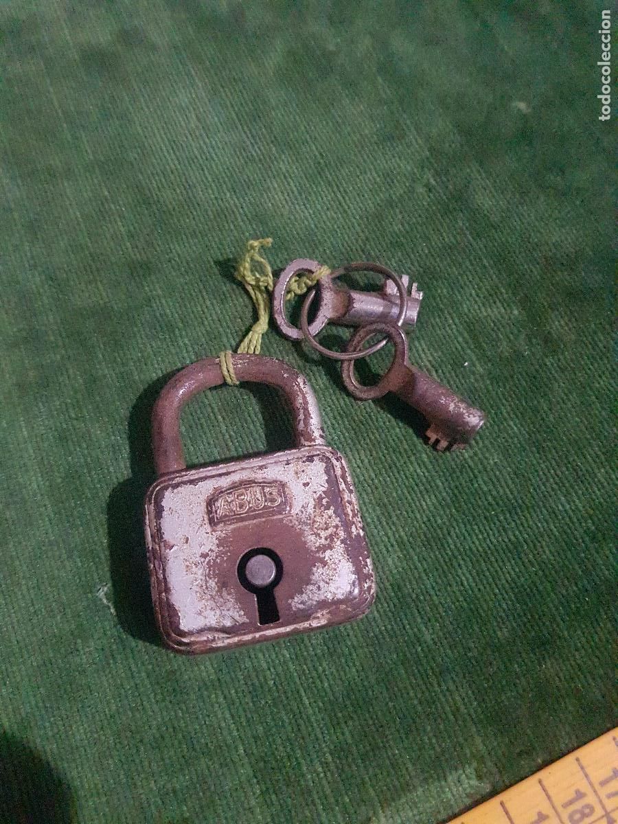 Antig&uuml;edades: ABUS GERMANY CANDADO CON DOS LLAVES SIN REMACHES - Foto 1