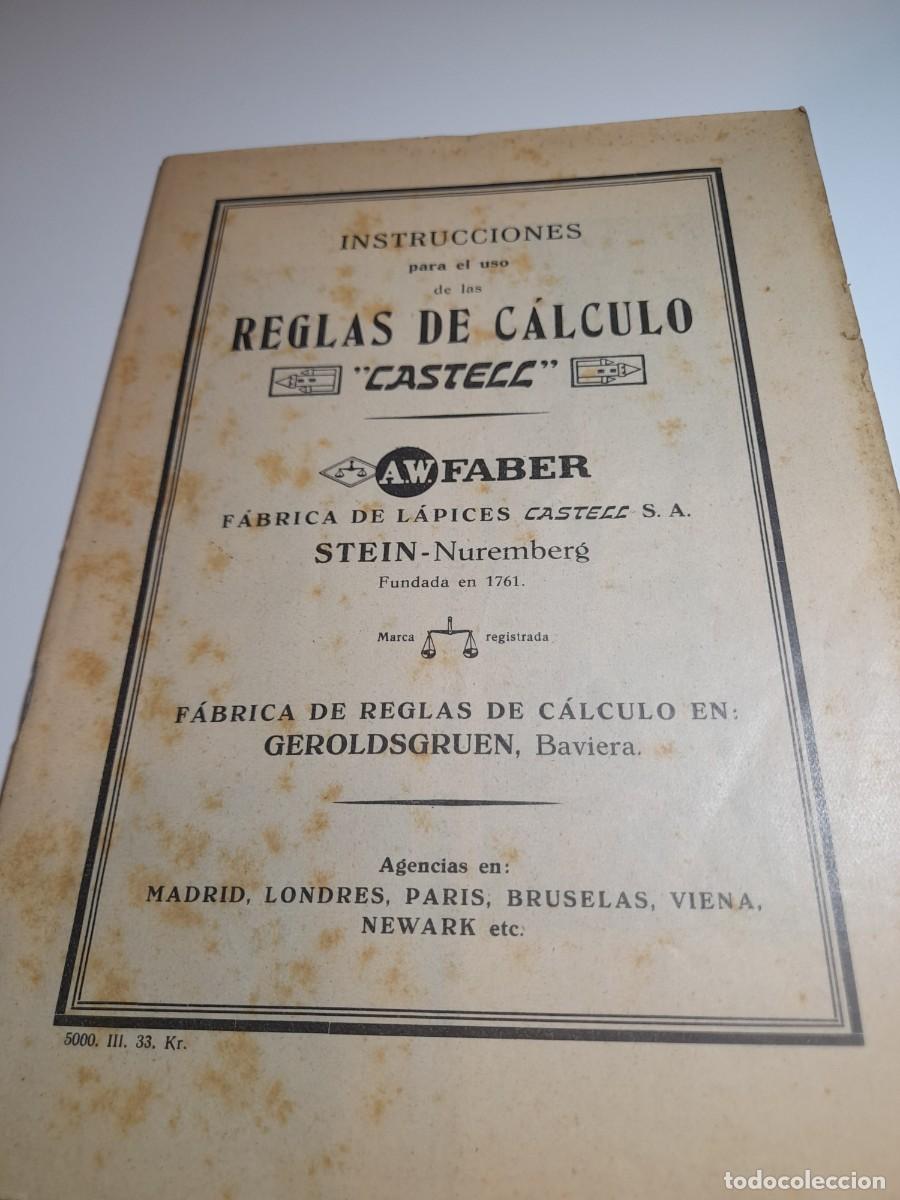 Antig&uuml;edades: Manual Instrucciones reglas de c&aacute;lculo Castell Faber 1915-1920