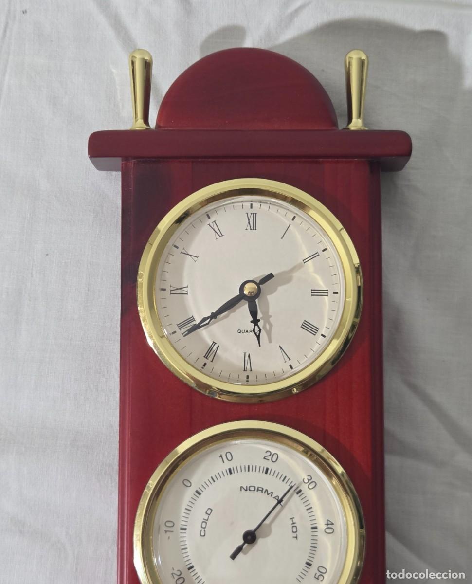 Antig&uuml;edades: Term&oacute;metro, reloj e higr&oacute;metro de pared, funcionando - Foto 2