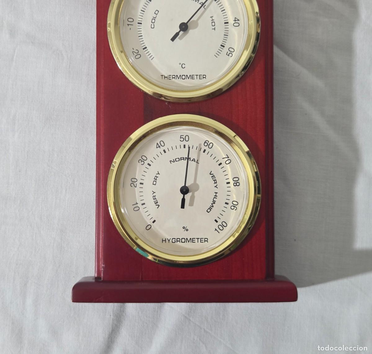 Antig&uuml;edades: Term&oacute;metro, reloj e higr&oacute;metro de pared, funcionando - Foto 4