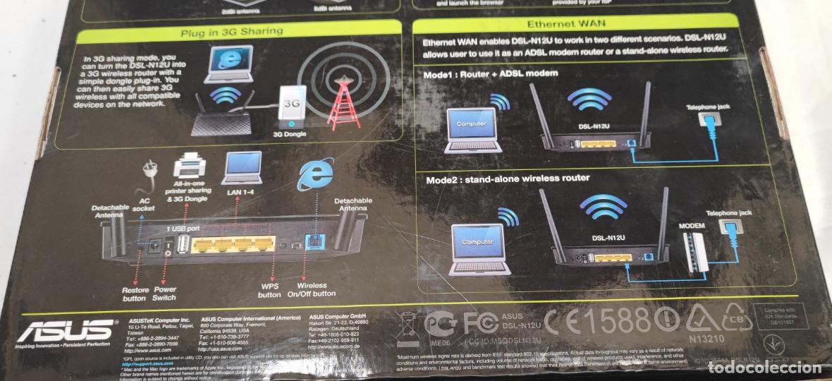 Antig&uuml;edades: ROUTER MODEM ADSL, ASUS DSL-N12U, WIRELESS-N - Foto 6
