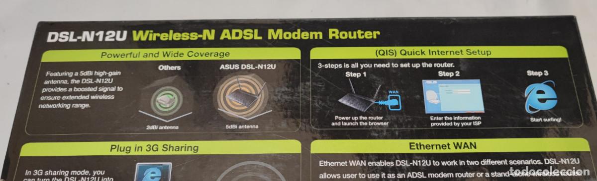 Antig&uuml;edades: ROUTER MODEM ADSL, ASUS DSL-N12U, WIRELESS-N - Foto 7
