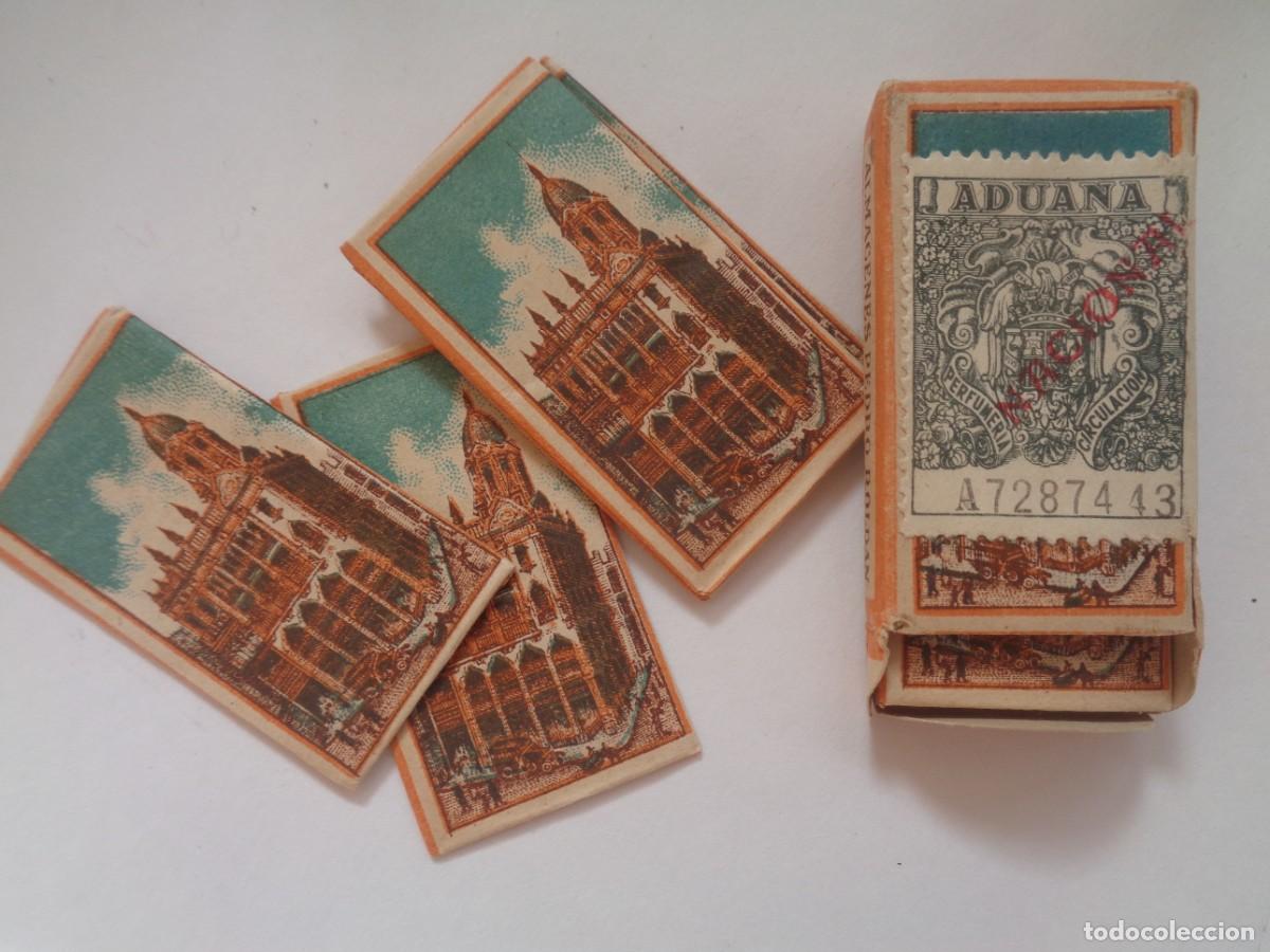 Antig&uuml;edades: ANTIGUA CAJA DE CUCHILLAS DE AFEITAR DE ALMACENES PEDRO ROLDAN DE SEVILLA, CON VI&Ntilde;ETA ADUANAS