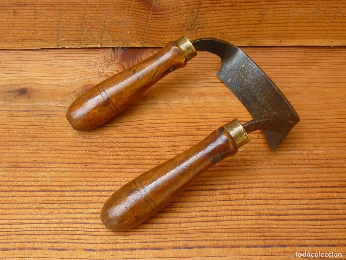 Antig&uuml;edades: Herramienta de Carpinter&iacute;a Antigua. Cuchilla de Desbaste, Tiro Curva, Scorp, Inshave.