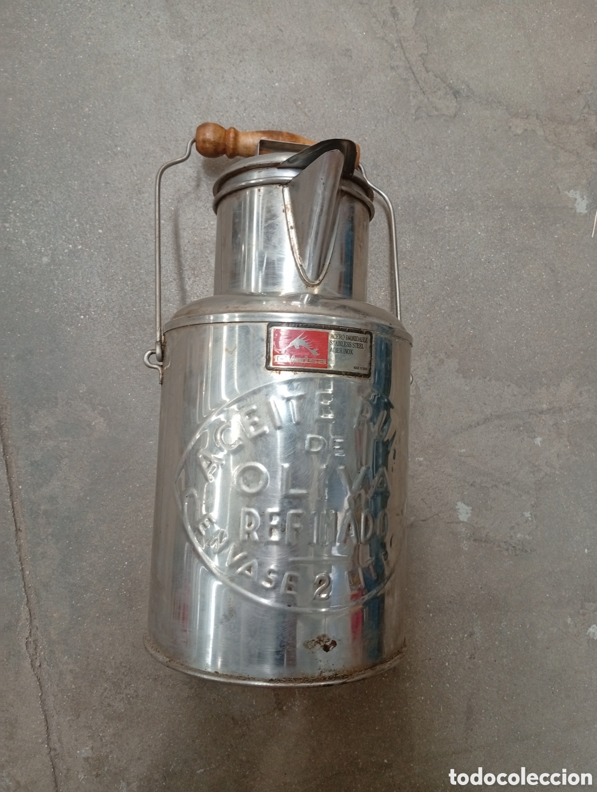 Antig&uuml;edades: LECHERA DE ALUMINIO 2 litros