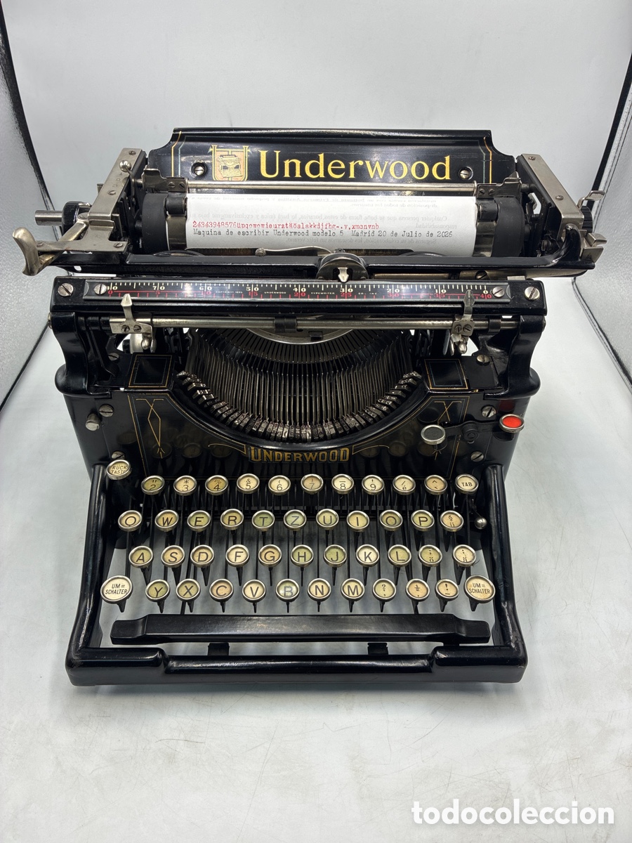 Antig&uuml;edades: M&aacute;quina de Escribir UNDERWOOD 5. - Foto 2
