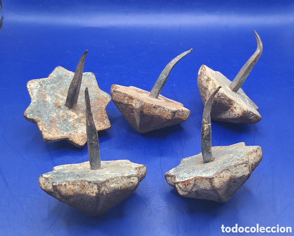 Antig&uuml;edades: Lote de 5 Clavos Antiguos de Puerta - Foto 8