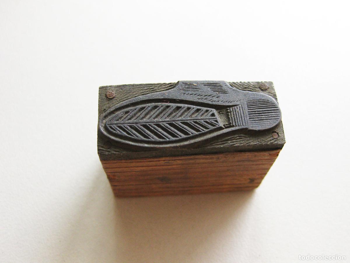 Antig&uuml;edades: ANTIGUO TIPO DE IMPRENTA CON LA IMAGEN DE UNA SUELA DE ZAPATO. SELLO O TAMP&Oacute;N DE TINTA.