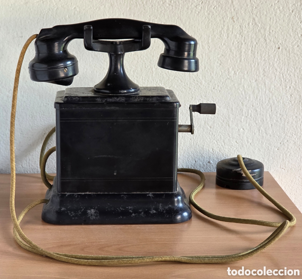 Tel&eacute;fonos: Antiguo Tel&eacute;fono de Magneto con Manivela - Decoraci&oacute;n - Ferrocarril