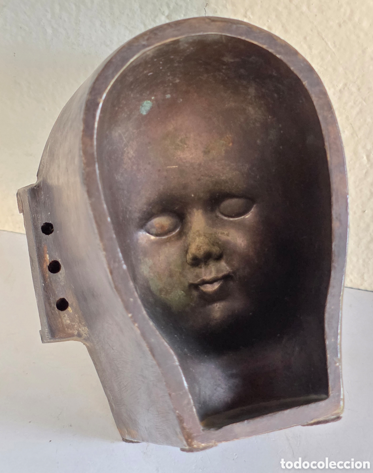 Antig&uuml;edades: Antiguo Molde Cabeza Angelito Querub&iacute;n - Decoraci&oacute;n Cara Mu&ntilde;eco